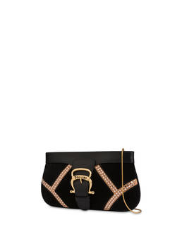 Nataly X Pollini Suede clutch bag with rhinestones Photo 2