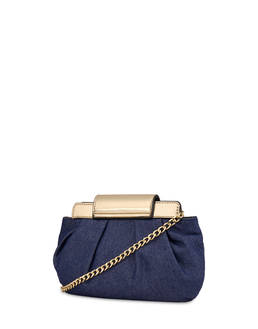 Andromeda Clutch bag in denim and laminate Photo 3
