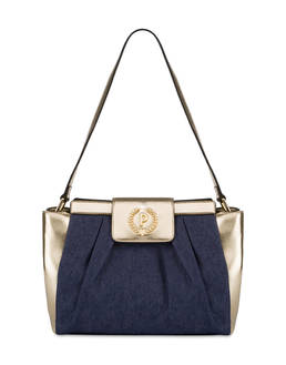 Andromeda shoulder bag in denim and laminate Photo 1