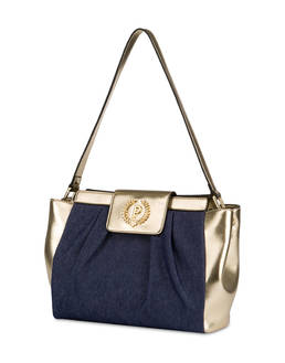 Andromeda shoulder bag in denim and laminate Photo 2