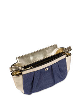 Andromeda shoulder bag in denim and laminate Photo 4