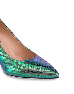 Annabelle décolleté with iridescent python print Photo 4