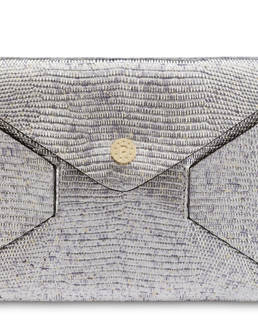 Mail clutch bag in laminated goatskin Photo 5
