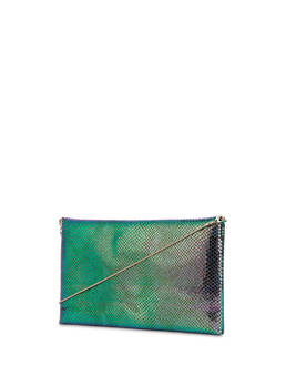 Mail pochette with iridescent python print Photo 3