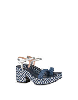Greek Islands denim and laminate sandals Photo 2