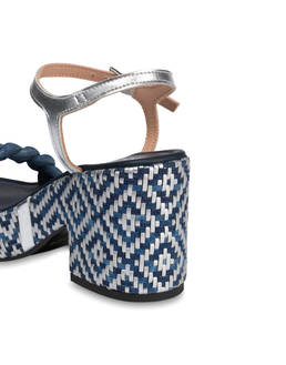 Greek Islands denim and laminate sandals Photo 5