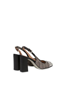 Twin P raffia and laminated nappa slingbacks Photo 3