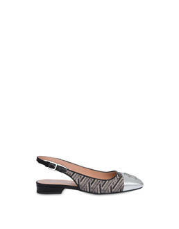 Twin P ballet flats in raffia and laminated nappa Photo 1
