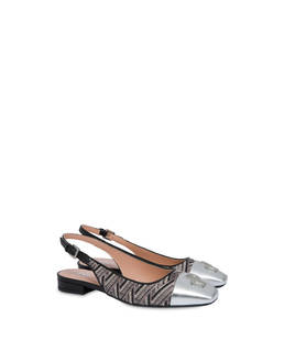 Twin P ballet flats in raffia and laminated nappa Photo 2