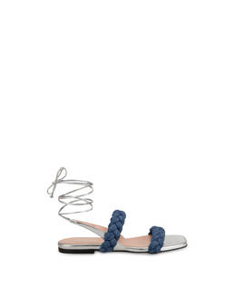 Greek Islands denim and laminate flat sandals Photo 1