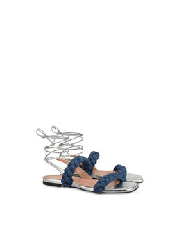 Greek Islands denim and laminate flat sandals Photo 2