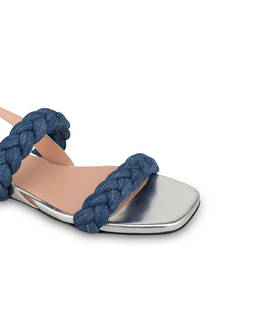 Greek Islands denim and laminate flat sandals Photo 4