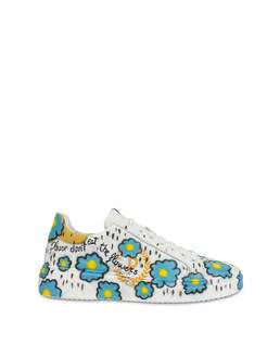'Please don't eat the flowers' leather sneakers with floral print Photo 1