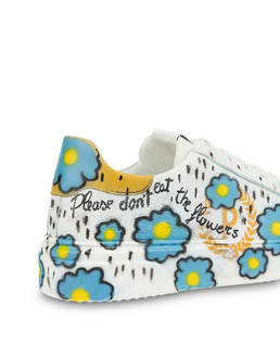 'Please don't eat the flowers' leather sneakers with floral print Photo 5