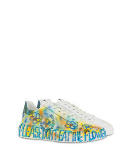 Leather sneakers with 'Please don't eat the flowers' written Photo 2