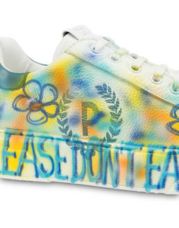 Leather sneakers with 'Please don't eat the flowers' written Photo 5