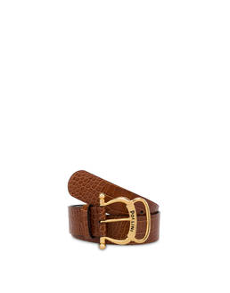 Croc-print calf leather belt Photo 2