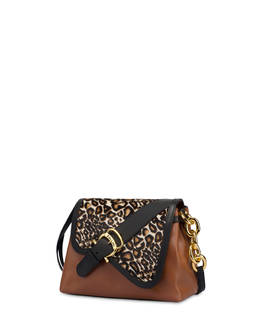 Borsa a spalla in vitello e cavallino Cabiria Buckle Photo 2