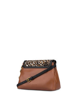 Borsa a spalla in vitello e cavallino Cabiria Buckle Photo 3