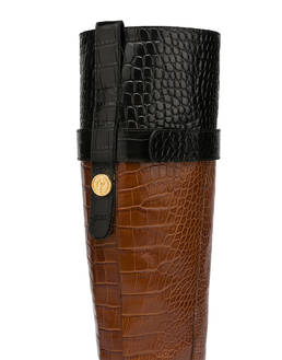 To-the-knee boots in Marne crocodile print calf leather Photo 4