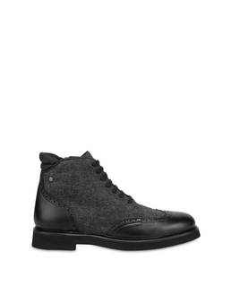 Lace-up ankle boots in wool and Wien calf leather Photo 1