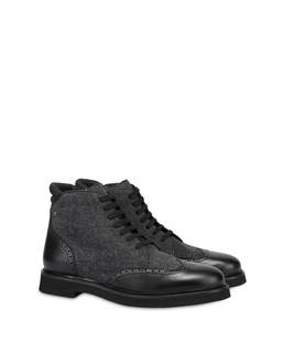 Lace-up ankle boots in wool and Wien calf leather Photo 2