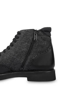Lace-up ankle boots in wool and Wien calf leather Photo 5