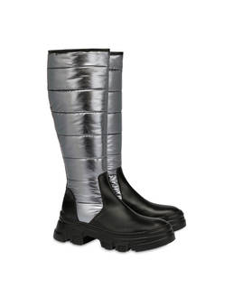 Boots in padded nylon and Shiny Tank calf leather Photo 2