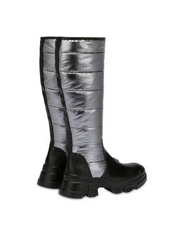 Boots in padded nylon and Shiny Tank calf leather Photo 3
