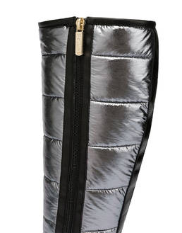 Boots in padded nylon and Shiny Tank calf leather Photo 4