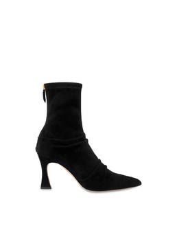 Plissé stretch suede ankle boots Photo 1