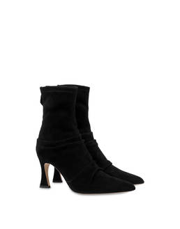 Plissé stretch suede ankle boots Photo 2