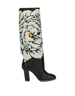 To-the-knee boots in Anemone calf leather Photo 1