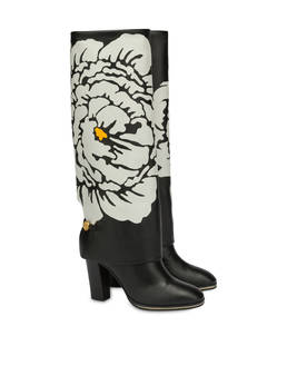 To-the-knee boots in Anemone calf leather Photo 2