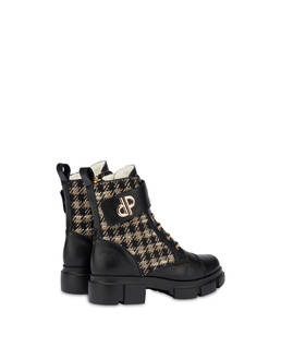 Combat boot in calfskin and houndstooth Twin P Manish Photo 3