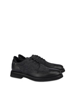Wien derbies in calfskin and wool fabric Photo 2