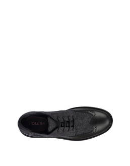 Wien derbies in calfskin and wool fabric Photo 3