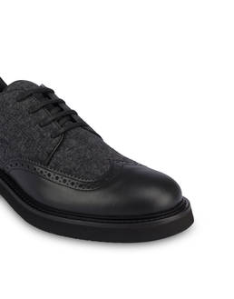 Wien derbies in calfskin and wool fabric Photo 5