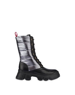 Shiny Tank ankle boots in padded nylon and calfskin leather Photo 1