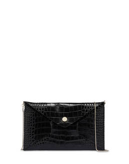 Mail clutch bag with crocodile print Photo 1