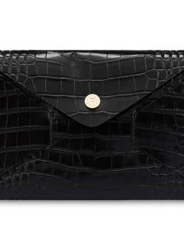Mail clutch bag with crocodile print Photo 5
