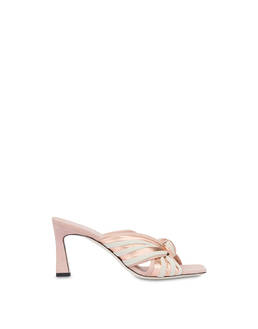Mules in nappa laminata e camoscio con tacco Garden Party Photo 1