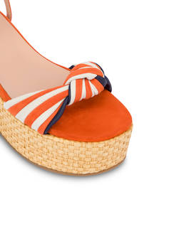 Garden Party suede and nappa flatform wedge sandals Photo 4