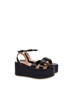 Cote d'Azur flatform wedge sandals in patent leather Photo 2