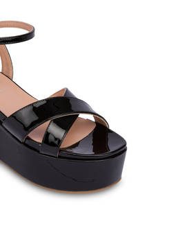 Cote d'Azur flatform wedge sandals in patent leather Photo 4