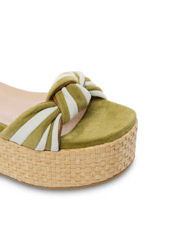Garden Party suede and nappa flatform wedge sandals Photo 4