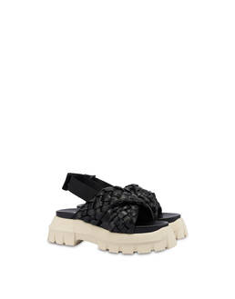 Puffy woven sandals with tank bottom Photo 2