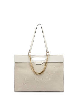 Shopping bag in vitello e canvas Maggie Photo 1