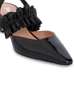 Pleated patent leather slingback Photo 4