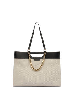 Shopping bag in vitello e canvas Maggie Photo 1